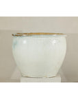 Large Vintage Crackle-Glazed Ceramic Planter in Soft White - image 5
