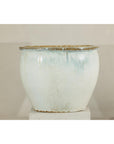 Large Vintage Crackle-Glazed Ceramic Planter in Soft White - image 6