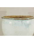 Large Vintage Crackle-Glazed Ceramic Planter in Soft White - image 7