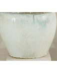 Large Vintage Crackle-Glazed Ceramic Planter in Soft White - image 8