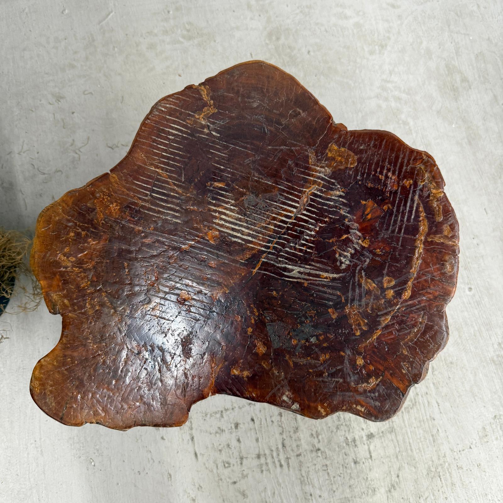 Large Wide Free-Form Reclaimed Tree Trunk Pedestal Table - FEA Home