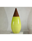 Large Yellow & Brown Ceramic Vase with Tapered Form - image 11