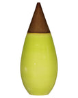 Large Yellow & Brown Ceramic Vase with Tapered Form - image 1