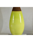Large Yellow & Brown Ceramic Vase with Tapered Form - image 6