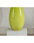 Large Yellow & Brown Ceramic Vase with Tapered Form - image 7