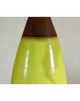 Large Yellow & Brown Ceramic Vase with Tapered Form - image 9