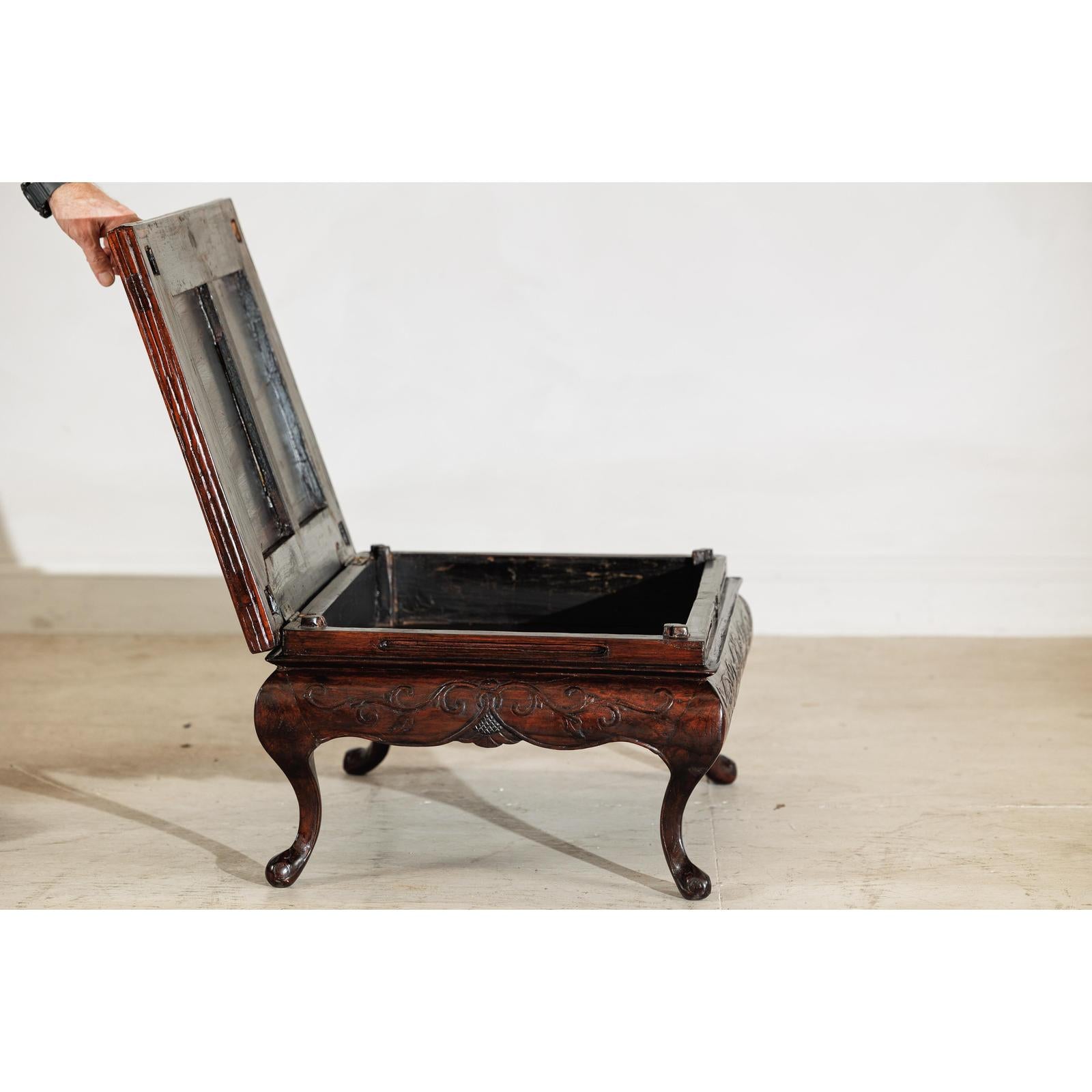 Late Qing Low Coffee Table with Cabriole Legs, Carved Apron and Lift Top-11. Asian &amp; Chinese Furniture, Art, Antiques, Vintage Home Décor for sale at FEA Home