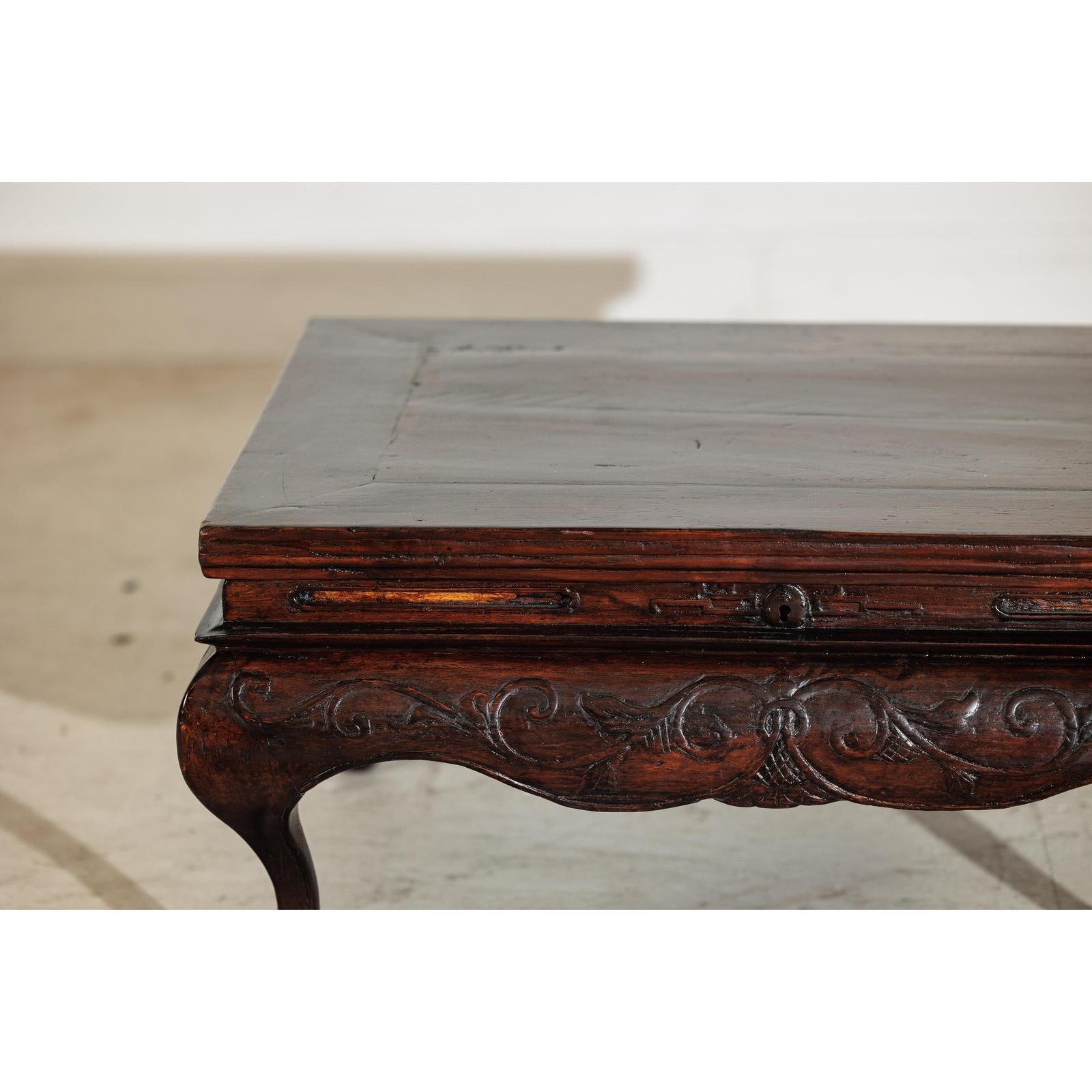 Late Qing Low Coffee Table with Cabriole Legs, Carved Apron and Lift Top-3. Asian &amp; Chinese Furniture, Art, Antiques, Vintage Home Décor for sale at FEA Home