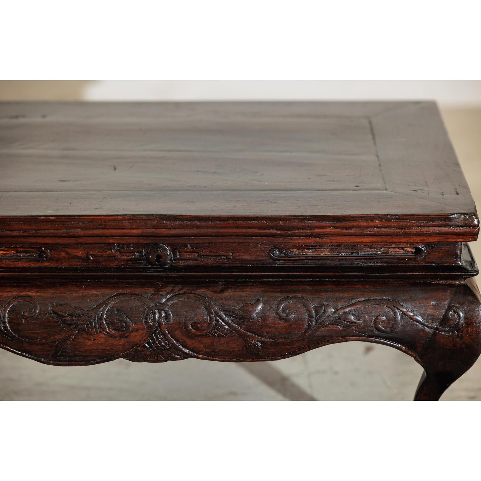 Late Qing Low Coffee Table with Cabriole Legs, Carved Apron and Lift Top-5. Asian &amp; Chinese Furniture, Art, Antiques, Vintage Home Décor for sale at FEA Home