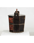 Late Qing Red and Black Lacquered Rice Measure Bucket with Carved Panels-8. Asian & Chinese Furniture, Art, Antiques, Vintage Home Décor for sale at FEA Home