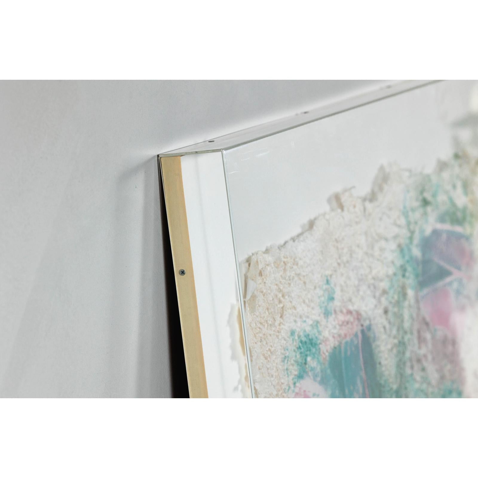 Leanne Weissler Abstract Painting in Lucite Box Frame with Vibrant Pastel Hues-14. Asian &amp; Chinese Furniture, Art, Antiques, Vintage Home Décor for sale at FEA Home