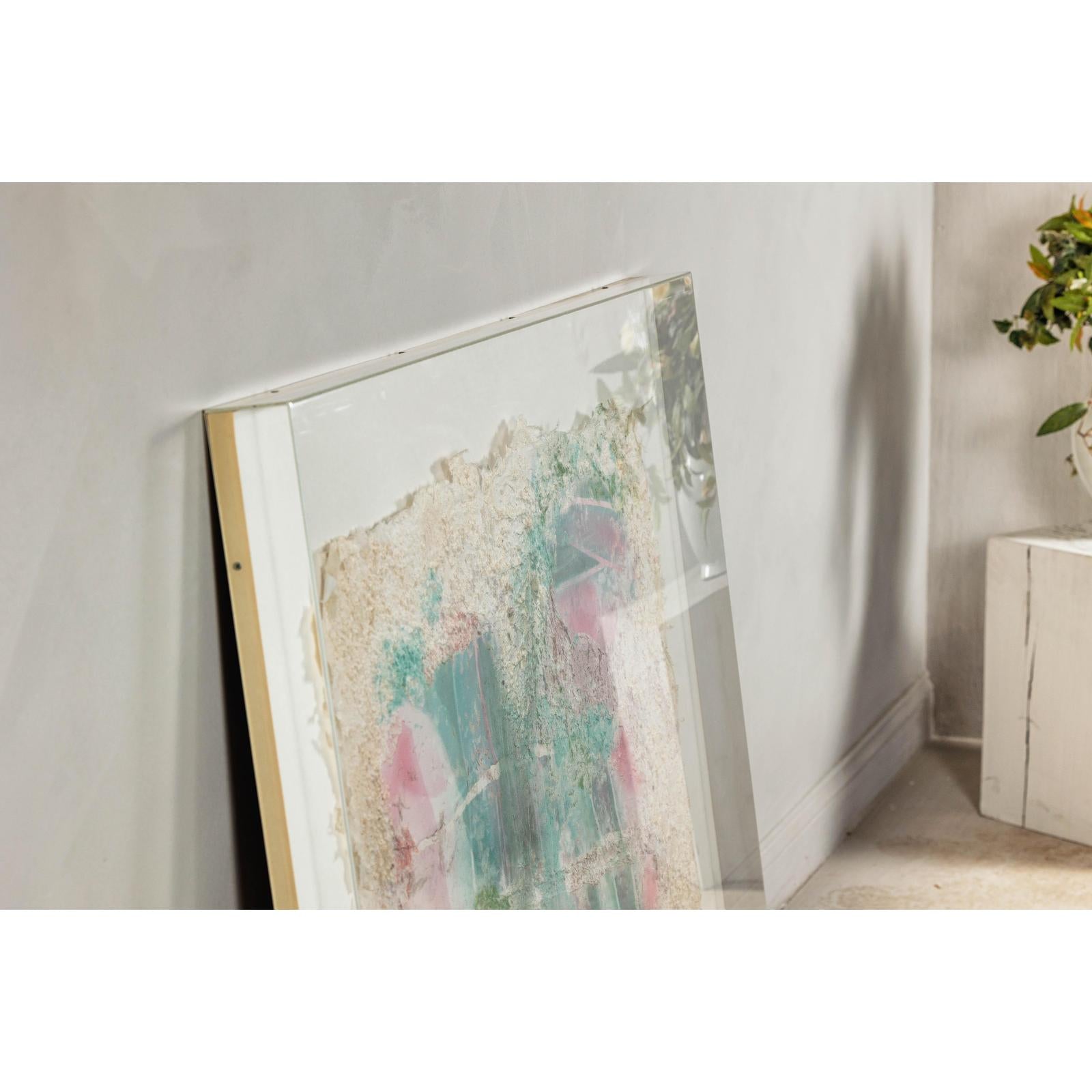 Leanne Weissler Abstract Painting in Lucite Box Frame with Vibrant Pastel Hues-15. Asian &amp; Chinese Furniture, Art, Antiques, Vintage Home Décor for sale at FEA Home
