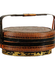 Lidden Woven Basket, Black Lacquer Handle and Gilt Decoration-1. Asian & Chinese Furniture, Art, Antiques, Vintage Home Décor for sale at FEA Home