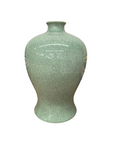 Light Green Crackle Ceramic Vase with Round Body, SKU , image 1
