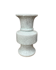 Light White Crackle Vase with Bold Geometric Stacked Form, SKU , image 1
