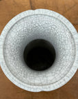 Light White Crackle Vase with Bold Geometric Stacked Form, SKU , image 7