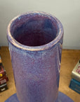 Long Neck Purple Ceramic Vase with Wide Bottom & Blue Hues - FEA Home