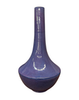 Long Neck Purple Ceramic Vase with Wide Bottom & Blue Hues - FEA Home