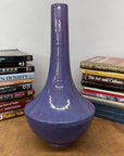 Long Neck Purple Ceramic Vase with Wide Bottom & Blue Hues - FEA Home