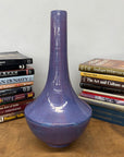 Long Neck Purple Ceramic Vase with Wide Bottom & Blue Hues - FEA Home