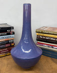 Long Neck Purple Ceramic Vase with Wide Bottom & Blue Hues - FEA Home
