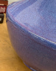 Long Neck Purple Ceramic Vase with Wide Bottom & Blue Hues - FEA Home