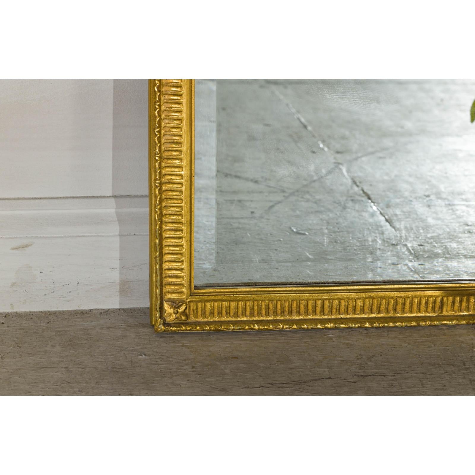 Louis XVI-Style Giltwood Mirror with Allegorical Crest of Triumph and Virtue-12. Asian &amp; Chinese Furniture, Art, Antiques, Vintage Home Décor for sale at FEA Home