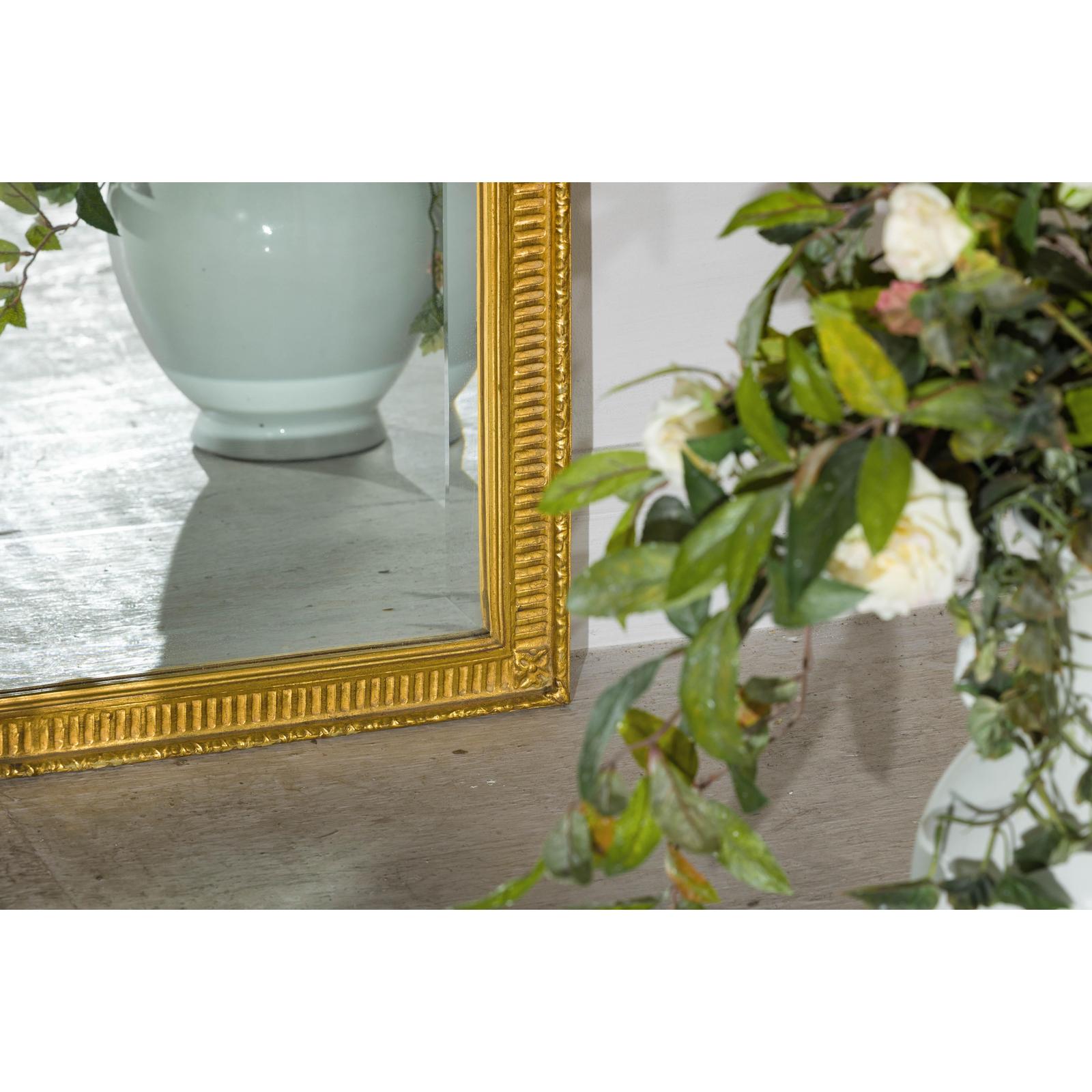 Louis XVI-Style Giltwood Mirror with Allegorical Crest of Triumph and Virtue-13. Asian &amp; Chinese Furniture, Art, Antiques, Vintage Home Décor for sale at FEA Home