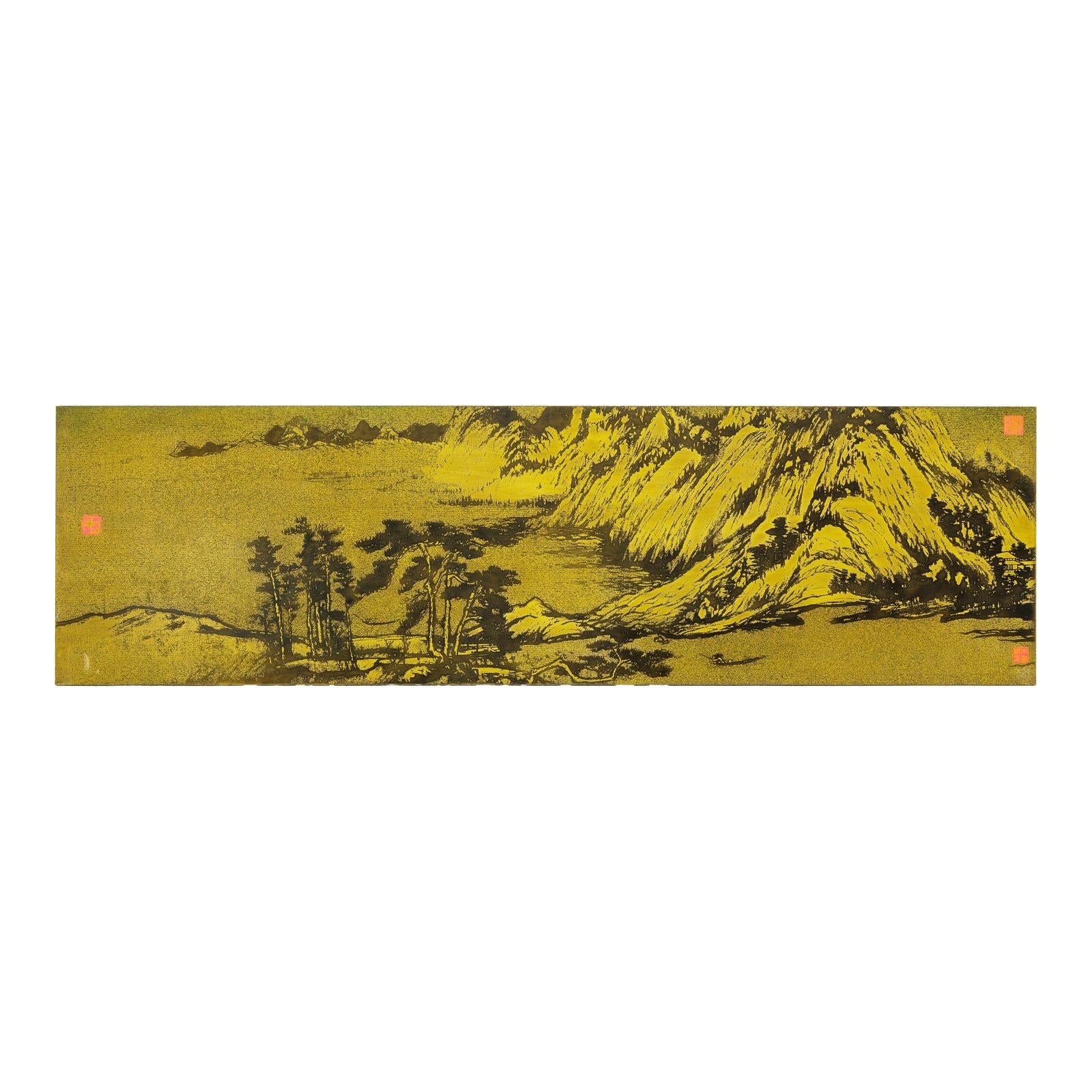 Metal Landscape Wall Panel with Mountain and River Scene-1. Asian &amp; Chinese Furniture, Art, Antiques, Vintage Home Décor for sale at FEA Home