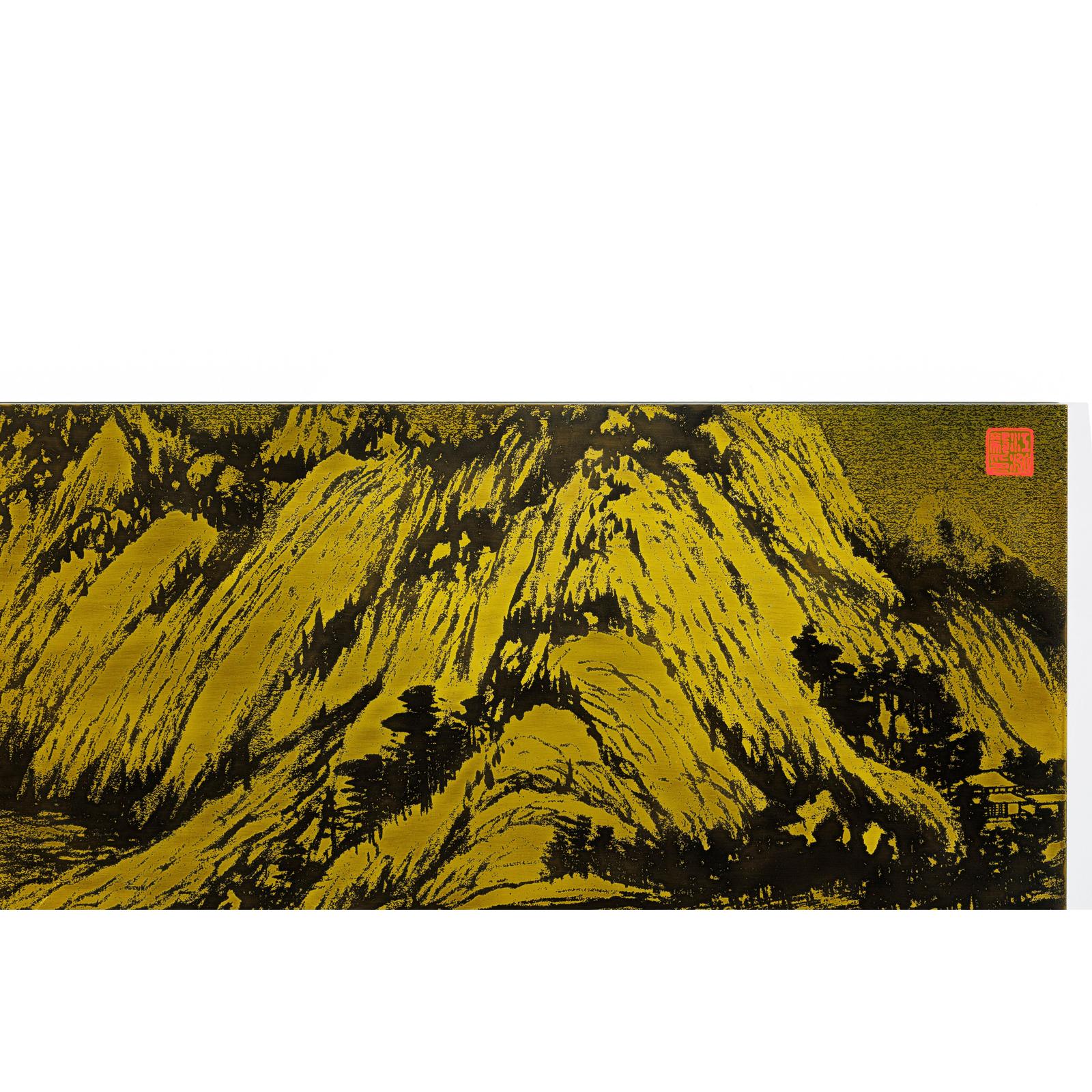 Metal Landscape Wall Panel with Mountain and River Scene-8. Asian &amp; Chinese Furniture, Art, Antiques, Vintage Home Décor for sale at FEA Home