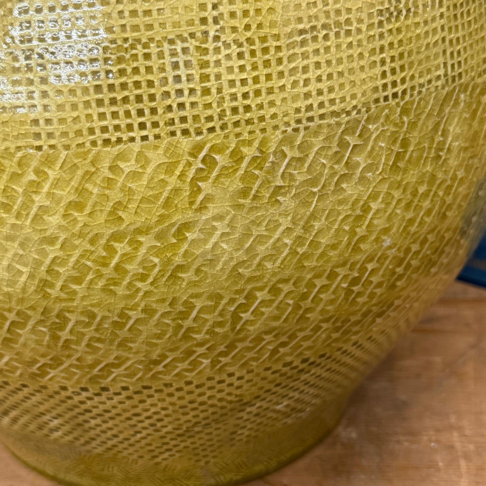 Mustard Yellow Ceramic Vase with Stars &amp; Squares Design - FEA Home