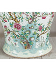 Near Pair of Famille Rose Ginger Jars with Peaches, Roses and Bats