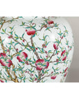 Near Pair of Famille Rose Ginger Jars with Peaches, Roses and Bats