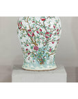 Near Pair of Famille Rose Ginger Jars with Peaches, Roses and Bats