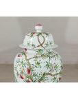 Near Pair of Famille Rose Ginger Jars with Peaches, Roses and Bats