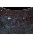 Near Pair of Vintage Blue and Aqua Glazed Ceramic Planters