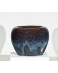 Near Pair of Vintage Blue and Aqua Glazed Ceramic Planters