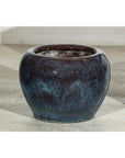 Near Pair of Vintage Blue and Aqua Glazed Ceramic Planters