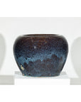 Near Pair of Vintage Blue and Aqua Glazed Ceramic Planters