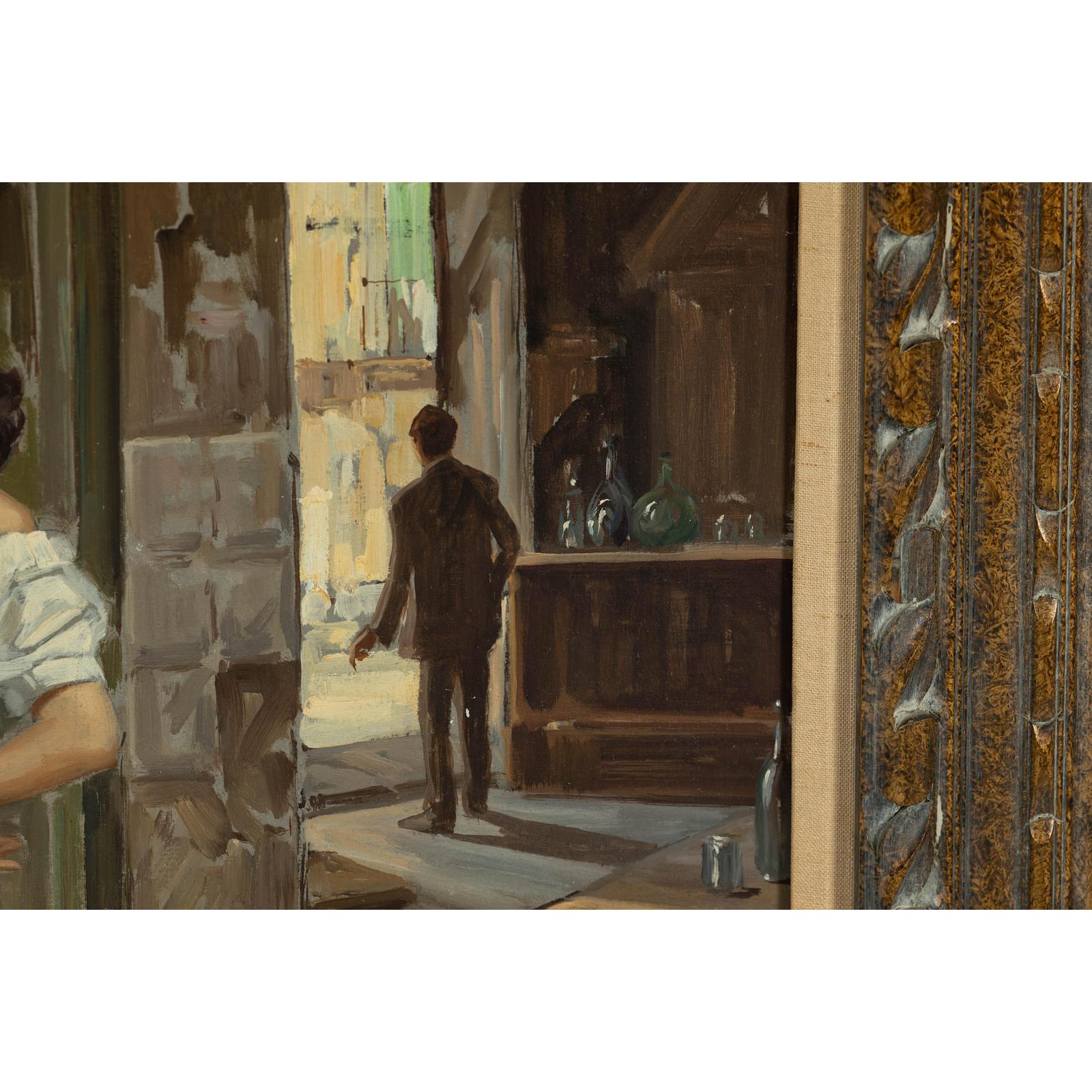Oil Painting of an Woman in a Market Scene Signed G. Graziani-10. Asian &amp; Chinese Furniture, Art, Antiques, Vintage Home Décor for sale at FEA Home