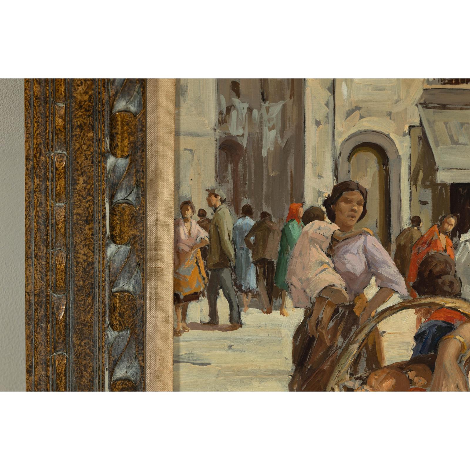 Oil Painting of an Woman in a Market Scene Signed G. Graziani-11. Asian &amp; Chinese Furniture, Art, Antiques, Vintage Home Décor for sale at FEA Home