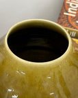 Olive Green & Black Drip Ceramic Vase with Cream White Body, SKU , image 8