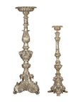 Pair of Baroque Revival Silver-Plated Bronze Candlesticks-1. Asian & Chinese Furniture, Art, Antiques, Vintage Home Décor for sale at FEA Home