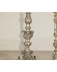 Pair of Baroque Revival Silver-Plated Bronze Candlesticks-4. Asian & Chinese Furniture, Art, Antiques, Vintage Home Décor for sale at FEA Home
