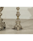 Pair of Baroque Revival Silver-Plated Bronze Candlesticks-6. Asian & Chinese Furniture, Art, Antiques, Vintage Home Décor for sale at FEA Home