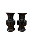 Pair of Black Ceramic Vases with Bold Tiered Silhouette, SKU , image 1