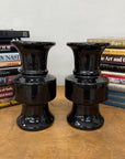 Pair of Black Ceramic Vases with Bold Tiered Silhouette, SKU , image 2