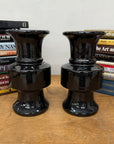 Pair of Black Ceramic Vases with Bold Tiered Silhouette, SKU , image 4
