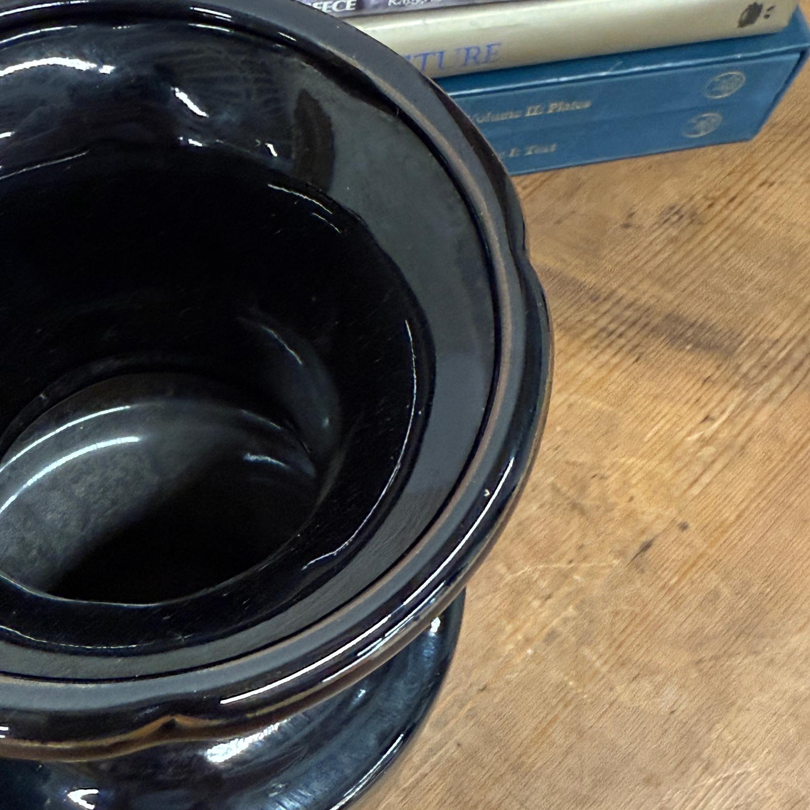 Pair of Black Ceramic Vases with Bold Tiered Silhouette, SKU , image 9