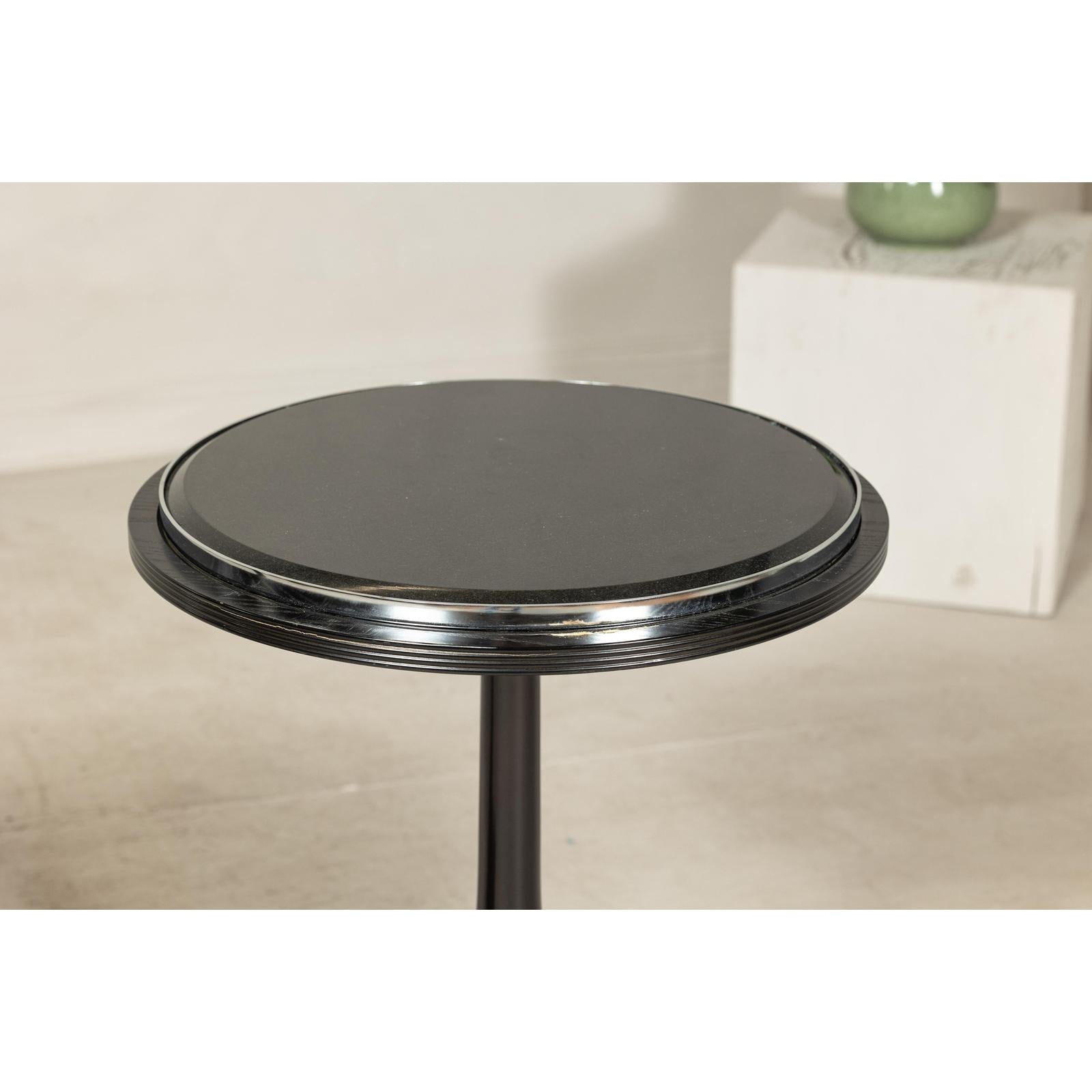 Pair of Black Marble Top Gueridon Tables with Silver Metal Ball Feet-10. Asian &amp; Chinese Furniture, Art, Antiques, Vintage Home Décor for sale at FEA Home